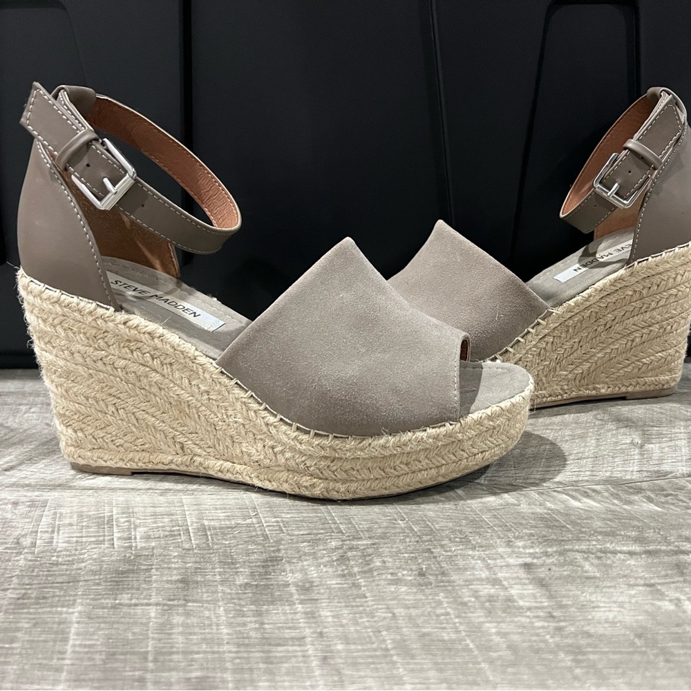 steve madden espadrille wedges size 9